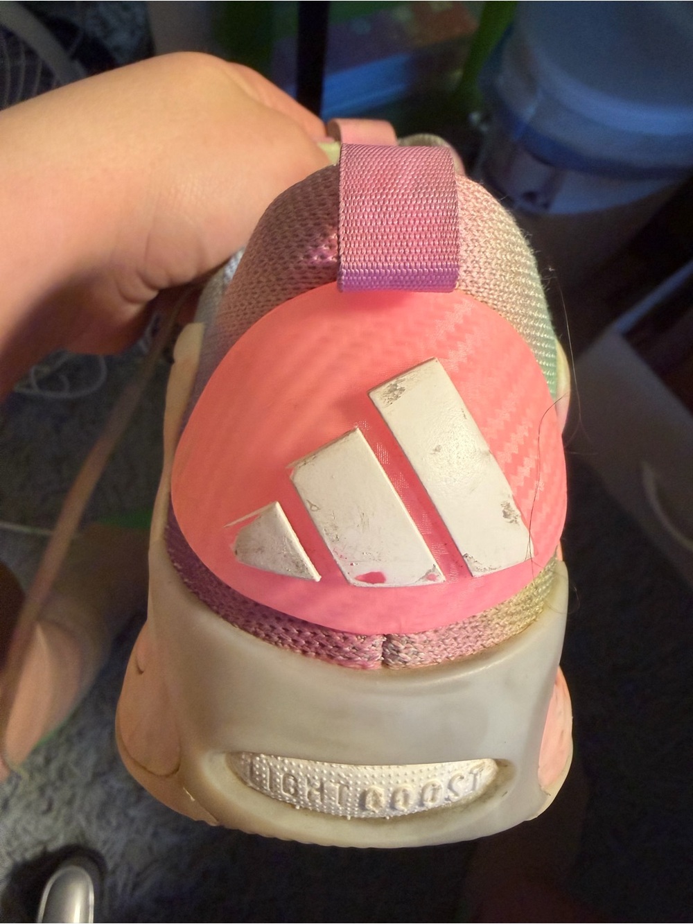 Adidas Pink and Purple Lightboost Sneaker